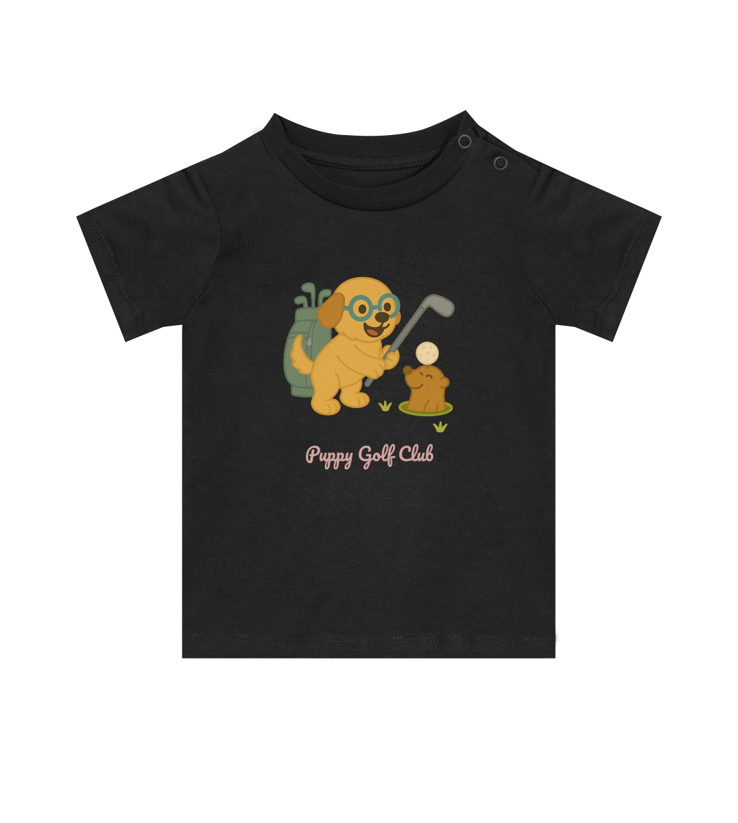 Puppy & Mole Golfing - Baby Tee - Puppy Golf Club